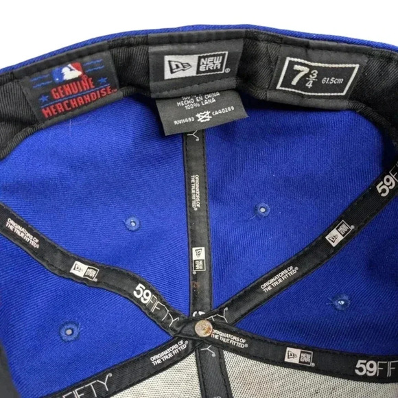 New Era Men's 5950 Blue Jays Fitted Baseball Cap Blue 100% Wool Size 7 3/4" - Picture 8 of 10